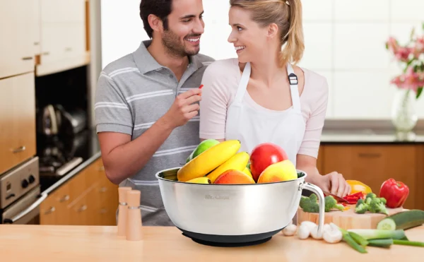 stainless steel mixing bowl with handle and suction cup