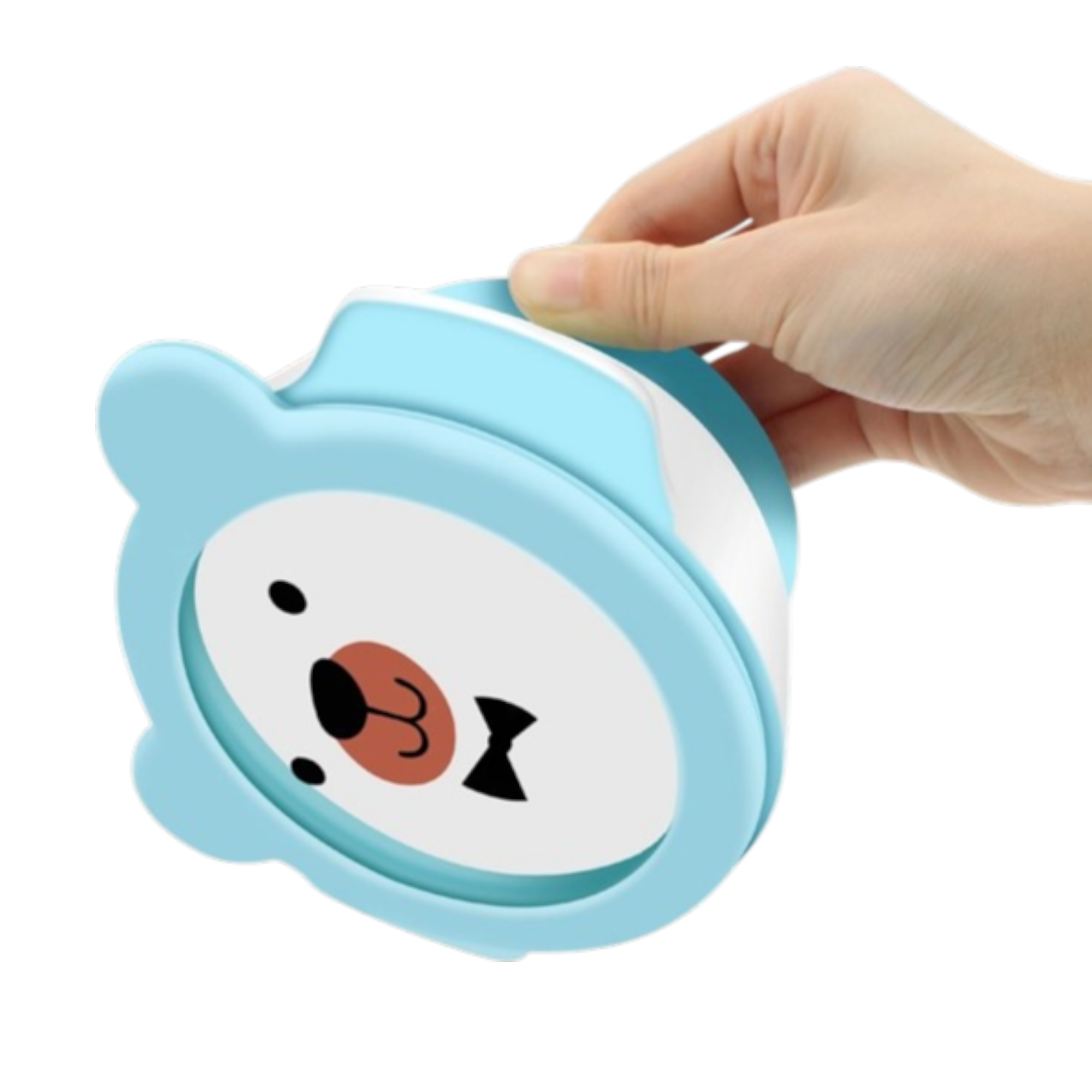Mrs. Chou® Suction Bowl and Spoon Set for Babies and Toddlers w/Non-Slip Silicone Suction Cups, Advanced ceramic Bowls, Double-Layer Insulated w/BPA-Free Lids Food-Grade Safety Blue