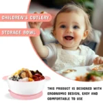 Mrs. Chou® Suction Bowl and Spoon Set for Babies and Toddlers w/Non-Slip Silicone Suction Cups, Advanced ceramic Bowls, Double-Layer Insulated w/BPA-Free Lids Food-Grade Safety Blue