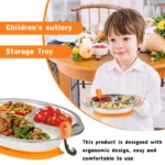 Mrs. Chou® BPA-Free 100% Food-Grade Stainless Steel Baby Plates with Suction Divided Designed for Babies and Toddlers, Ideal for Kids Infant Baby-Led Weaning Toddler Feeding Supplies Dishwasher Safe