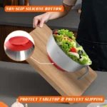 stainless steel mixing bowl with handle and suction cup