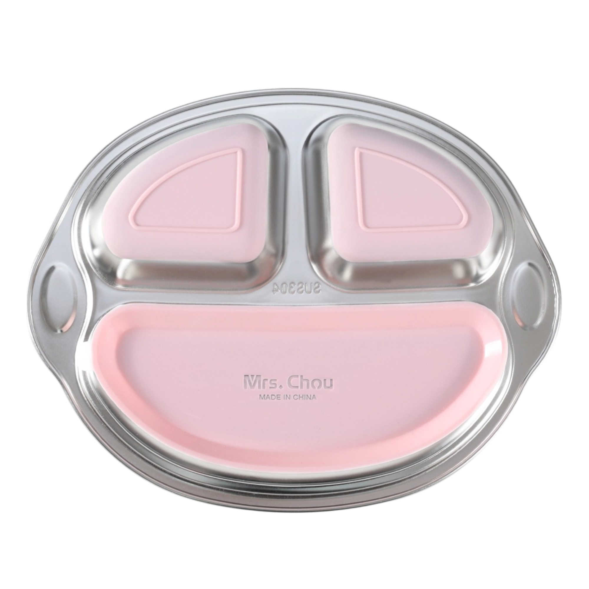 Mrs. Chou® BPA-Free 100% Food-Grade Stainless Steel Baby Plates with Suction Divided Designed for Babies and Toddlers, Ideal for Kids Infant Baby-Led Weaning Toddler Feeding Supplies Dishwasher Safe