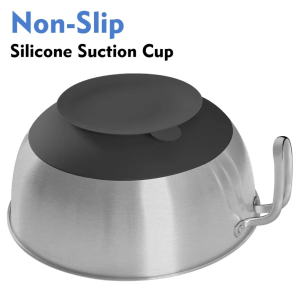 stainless steel mixing bowl with handle and suction cup