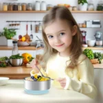 Mrs. Chou® Suction Bowl and Spoon Set for Babies and Toddlers w/Non-Slip Silicone Suction Cups, Advanced 304 Stainless Steel Bowls, Double-Layer Insulated w/BPA-Free Lids Food-Grade Safety Blue