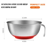 stainless steel mixing bowl with handle and suction cup