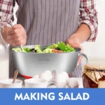 stainless steel mixing bowl with handle and suction cup